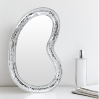 Vente en gros de miroir irrégulier disco de table HOMCO Miroir de courtoisie suspendu à carreaux argentés ondulés 3D pour application de maquillage