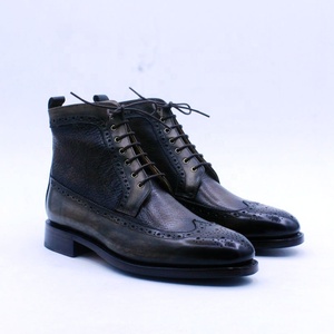 Cie A221 Stivali Chukka Personalizzati Stile Moda Neri Fatti a Mano con Cucitura Goodyear Stivaletti Invernali con Lacci per Uomo - Product Image 1