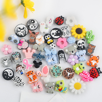Kovict, venta al por mayor, abalorios focales de silicona de grado alimenticio, mordedor de bebé, llavero DIY, pulsera, manualidades, bolígrafos negros, fabricación de joyas, dentición