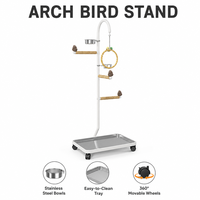 Support pour oiseaux Arch Bird, support pour perroquets, taille moyenne et grande, en fer, écologique, durable, pour l'eau potable, l'alimentation, lavable