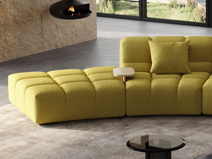 Canapé d'angle modulaire en polaire Teddy, style italien minimaliste, personnalisable, avec module de charge sans fil, pour le mobilier de salon - Product Image 5