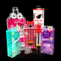 Tube d'emballage personnalisé en PVC/PET transparent pour pinceaux de maquillage, boîte en plastique pour pinceaux cosmétiques avec crochet de suspension et impression de logo