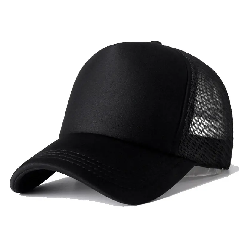 Custom Embroidery Logo Trucker Mesh Unisex Plain Cotton Polyester Plain Blank Hats Sports Caps Trucker Hats