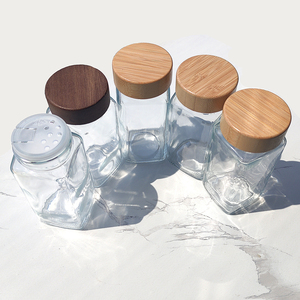 Hot Sale square Glass <strong>Spice</strong> <strong>Jars</strong> with Bamboo Lids Kitchen Storage Herb &amp; <strong>Spice</strong> <strong>Jar</strong> Wholesale Set - Product Image 3