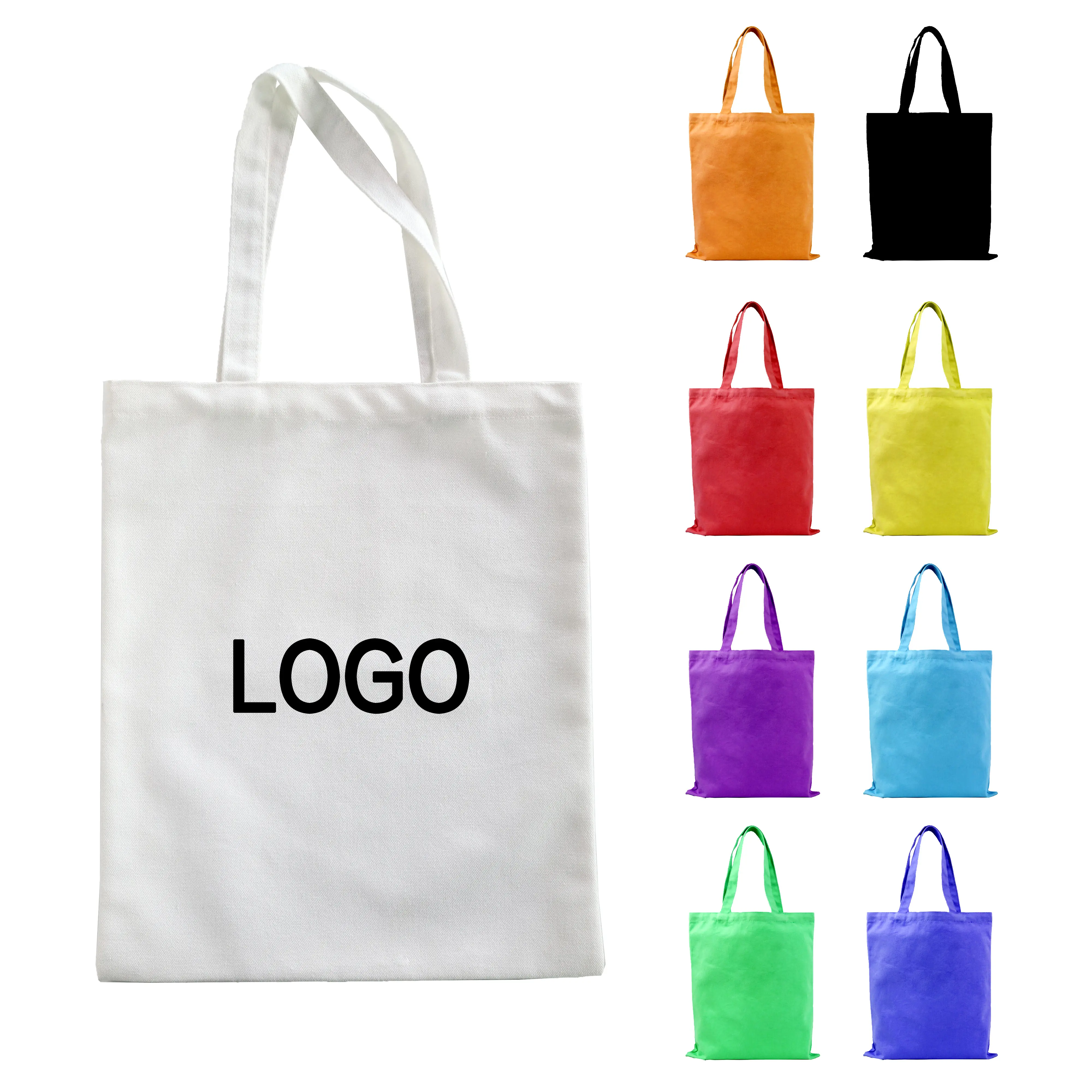 Bolso de compras orgánico reutilizable, liso, grande, ecológico, impreso con logotipo personalizado, bolso de lona de algodón