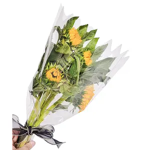 Прямая Заводская поставка, свежий цветок, пластиковая упаковка Bopp, прозрачный, без принта, сушеный цветок, пакет, цветочный рукав