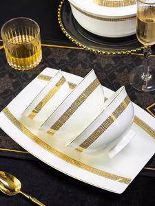 Juego de vajilla de lujo europeo de porcelana fina con diseño de relieve, estilo chino, 60 piezas, nuevo. - Product Image 6