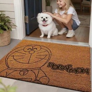 Tapis de porte Vast Ocean Doraemon en imitation fibre de coco, lavable, motif animaux mignons - Product Image 1