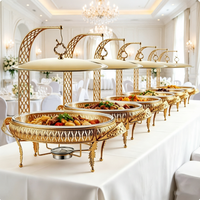 Chauffe-Plats Commercial Suspendu en Acier Inoxydable pour Buffet d'Hôtel avec Chauffage à l'Alcool et Isolation, pour Service Libre-Service