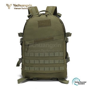 Sac à dos tactique en nylon noir avec rayures brunes, sac de randonnée et de camping pour toutes les saisons - Product Image 3