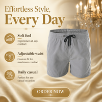 Short de bain pour homme à taille élastique avec impression numérique à motif solide