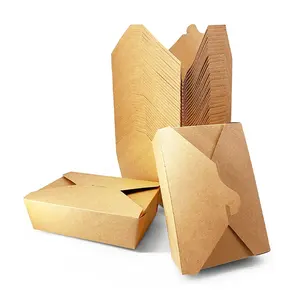Factory Custom Design Disposable Malaysia Takeaway Fast Food Boat Shaped Folding Kraft Paper Lunch Packaging Box