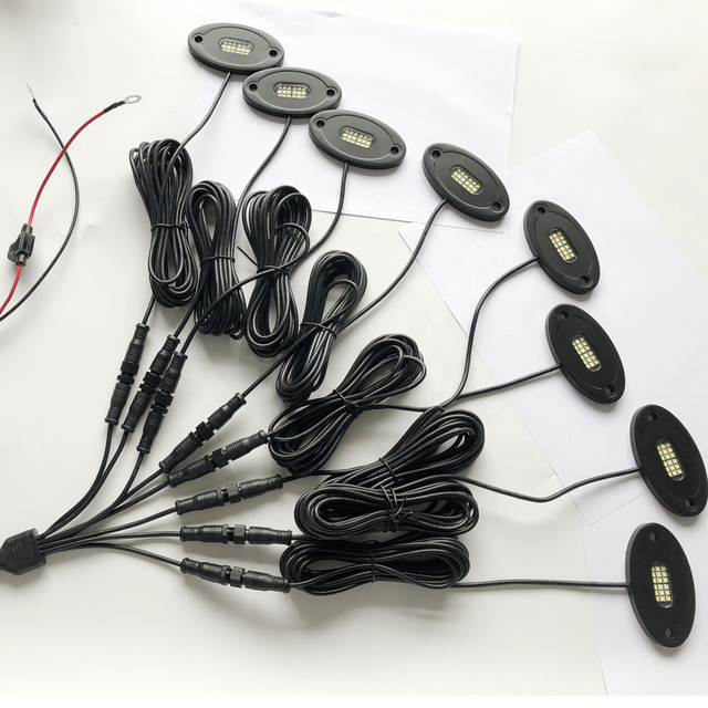 8pcs/Set 24LED Pod Light 12V Rgbw Led Rock Light Kit with App BT Controller for Truck Suv Atv Utv