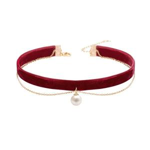 <span class=keywords><strong>Collar</strong></span> con Colgante de Corazón Rojo para Mujer, Gargantilla de Doble Capa con Cadena para Clavícula, Estilo Retro con Terciopelo y Diamantes de Alta Gama - Product Image 6