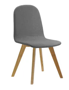 high quality cheap PU chair with oak wood legs modern design restaurant Dining Chair