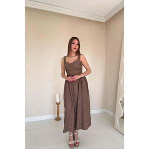 Vestidos de Fiesta al por Mayor, Silueta Ajustada, Fruncido Lateral, Copas en el Busto, Mangas Cortas, Cuello Halter, Material Spandex, Estampado Plisado - Product Image 2