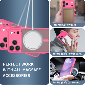 Rose Red chống sốc da-cảm giác trường hợp điện thoại cho <span class=keywords><strong>Iphone</strong></span> loạt với vòng từ sang trọng iphone17 Pro Max trường hợp điện thoại cho các cô gái - Product Image 6