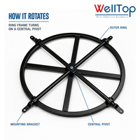 WELLTOP Promotion Chaise de canapé pivotante à 360 degrés, base ronde noire, mécanisme de canapé rotatif, support pivotant pour meubles, cadre métallique