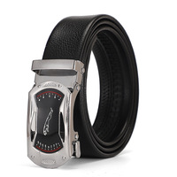 2023 gros personnalisé nouveau réglable décontracté automatique boucle ceinture mode Luxurury hommes d'affaires noir Imitation cuir ceintures