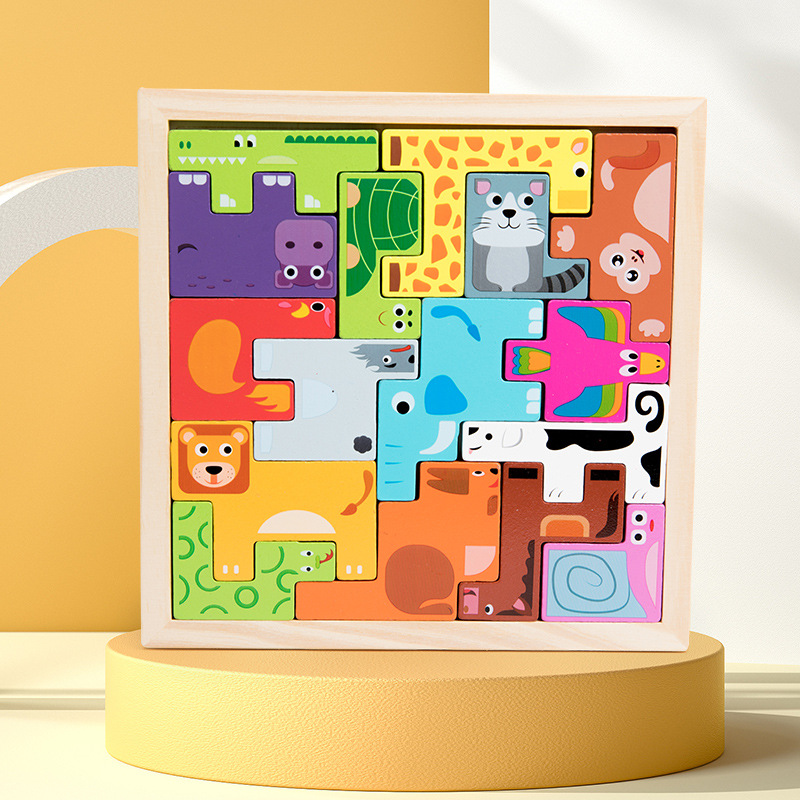 Animal style tetris themed building blocks