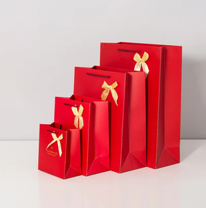 Elegant Classic Kraft Paper Bow Decor Gift <b>Bags</b> Thick Retail Hand <b>Bags</b> for Jewelry Apparel Cosmetic Stores - Product Image 5