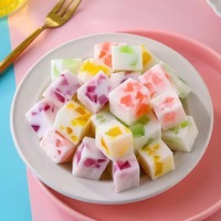 Hot verkopende creatieve melkzuurbacteriën-sap fruit snoep zuur smaak mango multicolor kubusvormige gummy