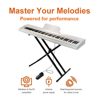DEMAN XH-8802Z Clavier numérique professionnel vertical personnalisable OEM, 88 touches lestées, 64 polyphoniques, portable, 800 sons, 80