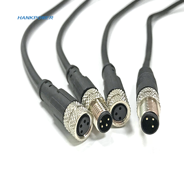 M8 IP67 Waterproof Electrical Wirable Connector M8 4Pin 3Pin Straight Shielded Moulding Cable Male Female Connectors