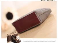 Dompet Koin Wanita Baru Gaya Korea Dompet Kanvas Antik Tas Persegi Kecil Berbentuk Kerang dengan Ritsleting Gantungan Kunci Pola Geometris