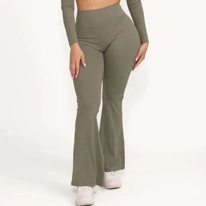 Leggings de yoga évasés taille haute pour femme en Spandex/Polyester, respirants, extensibles dans les quatre sens, pour le fitness, le Pilates et les entraînements en salle de sport, coupe large - Product Image 6
