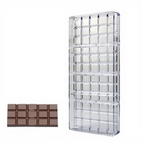 Moule à Chocolat en Polycarbonate Transparent Cœur Diamant Besafe pour Mousses, Gelées, Pralinés, Friandises et Biscuits