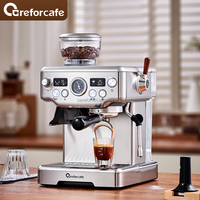 Nouvelle machine à expresso Cafetera en acier inoxydable 20 bars, machine à café à dosettes souples, machine à expresso automatique avec broyeur