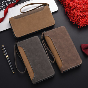 Wholesale <b>Long</b> <b>Wallet</b> Zipper Frosted Texture Multifunctional Change Card Bag Mobile Phone Bag Leather <b>Wallet</b> for Men - Product Image 2