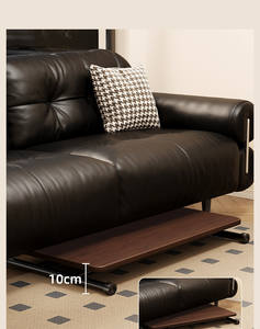 Table basse relevable pliable réglable en hauteur avec structure en X, bureau robuste avec finition en bois <span class=keywords><strong>de</strong></span> noyer pour salon, bureau à domicile, salle d'étude - Product Image 2