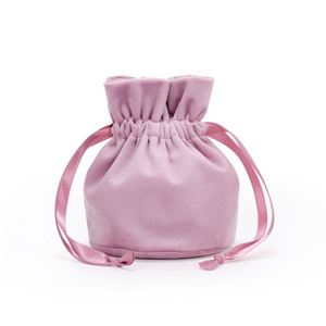 Personalised <b>Wedding</b> Evening <b>Favour</b> Velvet <b>Bags</b> Small Foldable Cosmetic Jewelry Gift Drawstring Pouch - Product Image 2