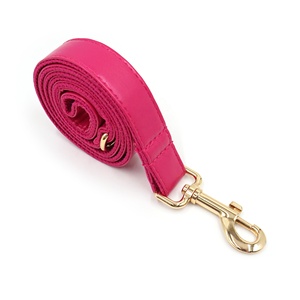 2024 개의 신제품 하이 퀄리티 가죽 가죽 가죽 끈 개 다채로운 개인 맞춤 개 목걸이 및 가죽 끈 패션 골드 후크 애완 동물 가죽 끈 - Product Image 3