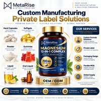 Complément Alimentaire Multi-Minéraux en Capsules de Magnésium Complexe 12 Formes, Marque Privée OEM, 120 Comprimés