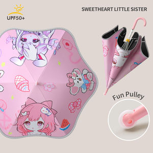 Paraguas de Varilla Recta de Fibra de Vidrio Manual Personalizado de Fábrica, con Diseño de Dibujos Animados Reflectantes de Seguridad para Niños - Product Image 5