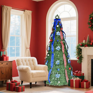 Árbol <span class=keywords><strong>de</strong></span> <span class=keywords><strong>Navidad</strong></span> Decorativo <span class=keywords><strong>de</strong></span> Tela <span class=keywords><strong>de</strong></span> 6 Pies con Ramas <span class=keywords><strong>de</strong></span> Pino Artificiales Brillantes para Decoración Festiva - Product Image 3