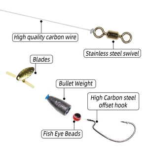 Juego de 5 Piezas de Aparejos de Pesca Texas Rig para Pesca de Lubina, Kit de Aparejos de Pesca Carolina, Anzuelos, Aparejos de Pesca de Carpa, Aparejos de Pesca con Cabezal de Plomo, Listos para Usar, Cebo de Boilies - Product Image 5