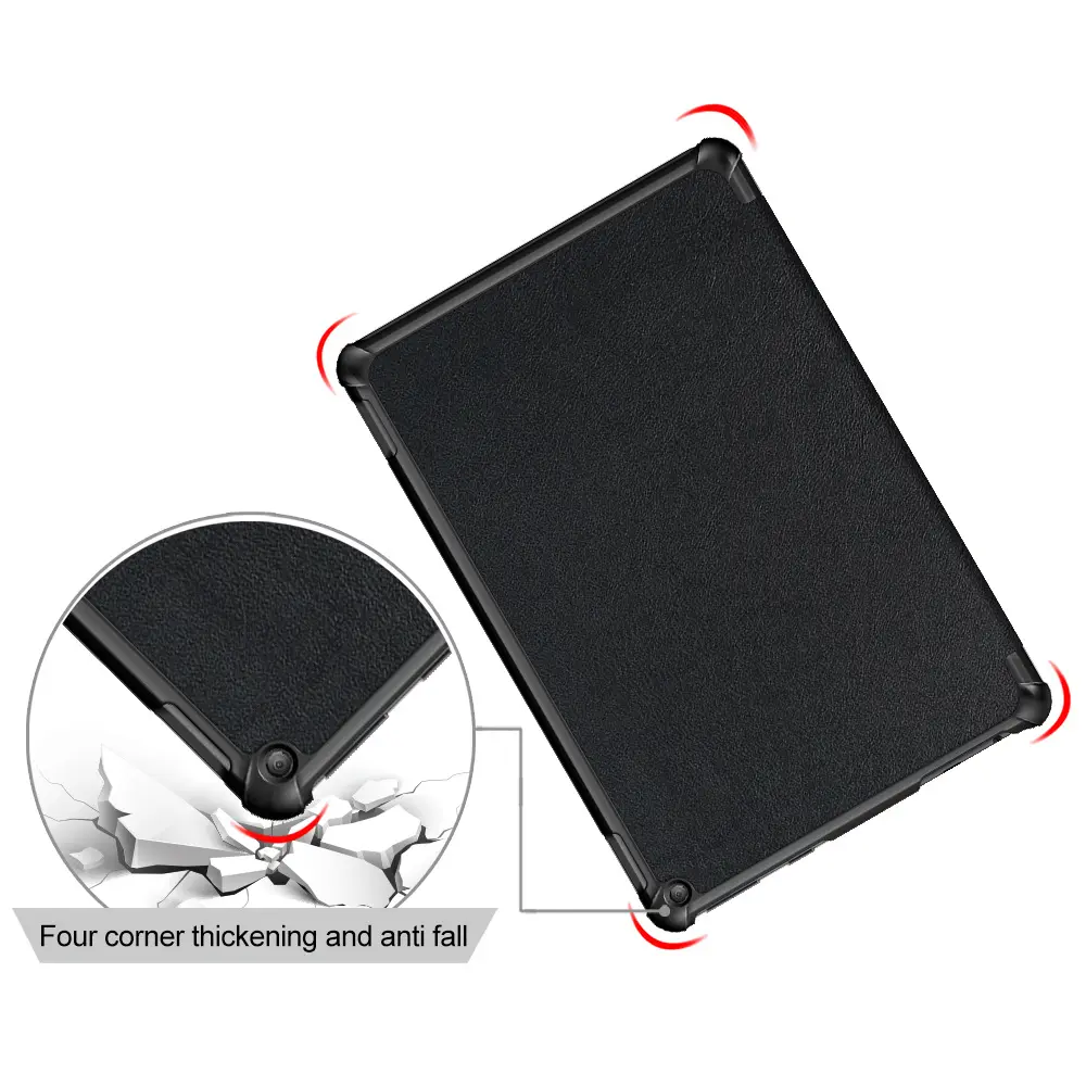 for All-New Amazon Kindle Fire HD 10 Plus 10.1inch PU Leather case Trifold Stand Cover Slim Shell Stand Cover Auto Wake/Sleep