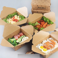 Hot Selling Custom Logo Afdrukken Wegwerp Kraftpapier Weg Te Nemen Voedselverpakking Lunchbox