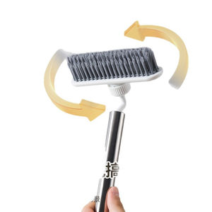 Brosse de nettoyage pour les angles morts, les joints de carrelage, les toilettes, la douche, en microfibre, avec poignée en acier inoxydable rotative à 360 degrés - Product Image 3