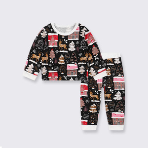 Customized Beautiful Candy Cane Bamboo High Class Red Boy Winter Baby Girl Set Bamboo <strong>Pyjamas</strong> Baby <strong>Christmas</strong> Bamboo Pajamas - Product Image 2