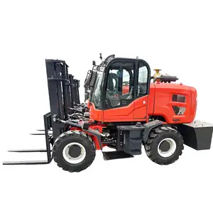New Customized Hot Sale Overseas 3 Ton 3.5Ton 3000kg Triple Mast Off-road Diesel Rough Terrain Forklift 4X4 For Sale