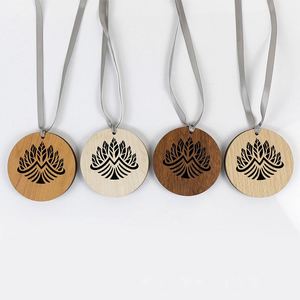 Nouvelle pièce suspendue en bois haut de gamme, esthétique raffinée, ajourée, circulaire, pour aromathérapie chambre et voiture - Product Image 6