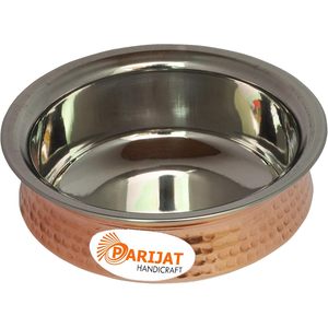 หัตถกรรม parijat แพ็ค1ชิ้น6นิ้วสแตนเลสสตีลทองแดงทุบผักแกงเครื่องใช้บนโต๊ะอาหารชุดชามเสิร์ฟ - Product Image 3