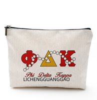 Trousse de Maquillage Personnalisée Chi Eta Phi, Cadeau de Sororité, Pochette Zippée pour Sororité, Sac Cosmétique pour Sœur d'âme
