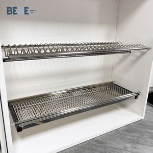 Modern Design Steel Chrome Drain <b>Dish</b> <b>Rack</b> Strong Bearing Capacity for Kitchen Organization Easy Installation Cabinets Tableware - Product Image 5