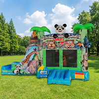 Château gonflable combiné Safari à prix abordable avec toboggan pour divertissement des enfants